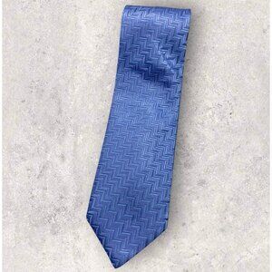 CARNAVAL DE VENISE Silk Tie ITALY Blue Geometric W:3.7" EUC